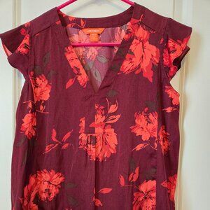 Joe Fresh Flutter Sleeve Floral  Blouse